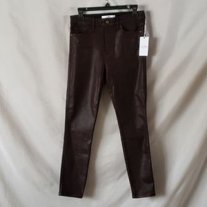 NEW SAM EDELMAN Stiletto Ankle Faux Leather Jeans
